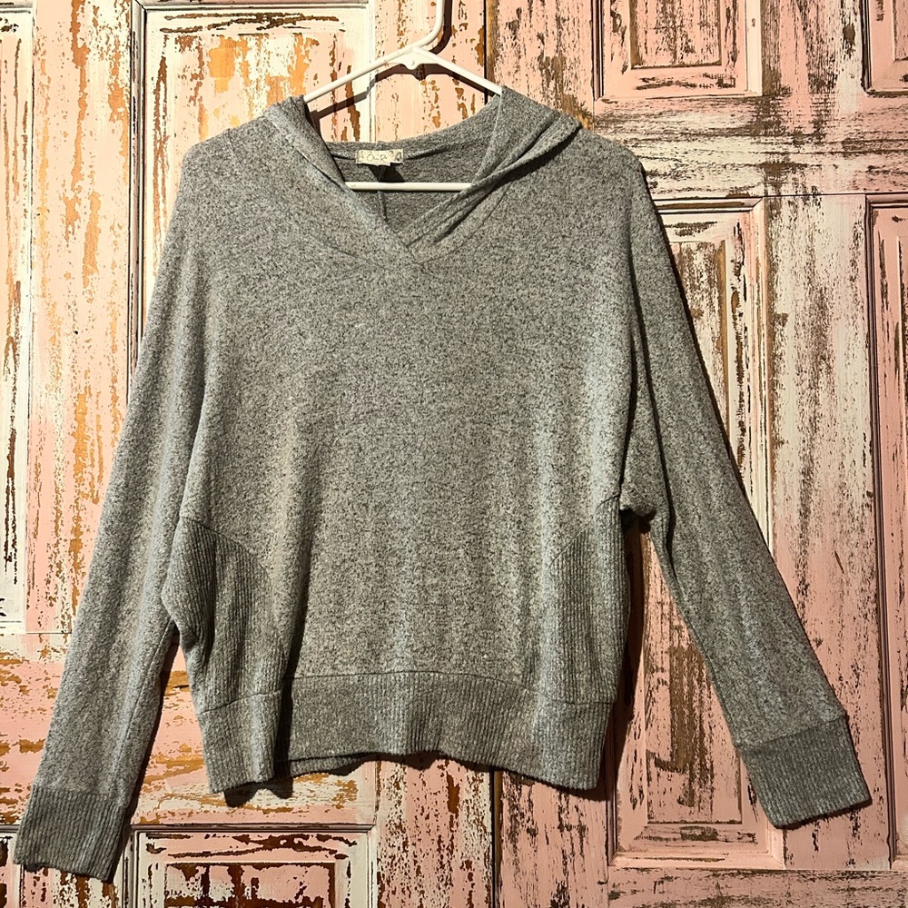 Olivia Rae Gray Hooded Pullover Sweatshirt